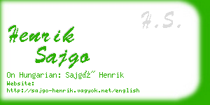 henrik sajgo business card